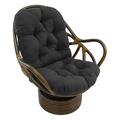 International Caravan Rattan Swivel Rocker with Micro Suede Cushion, Black 3310-MS-BK